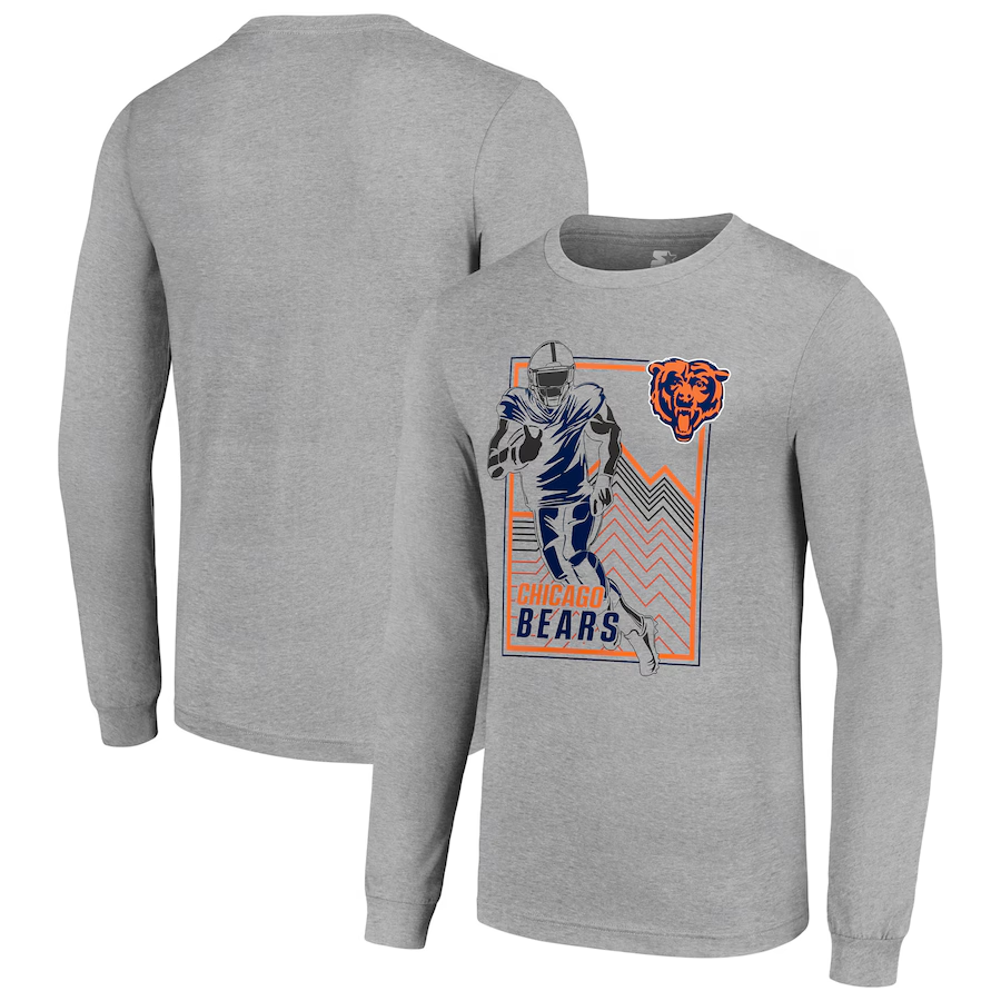 Men  Chicago Bears grey 2024 NFL Long sleeve T Shirts